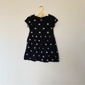 Black Dress with Cute Cat Print